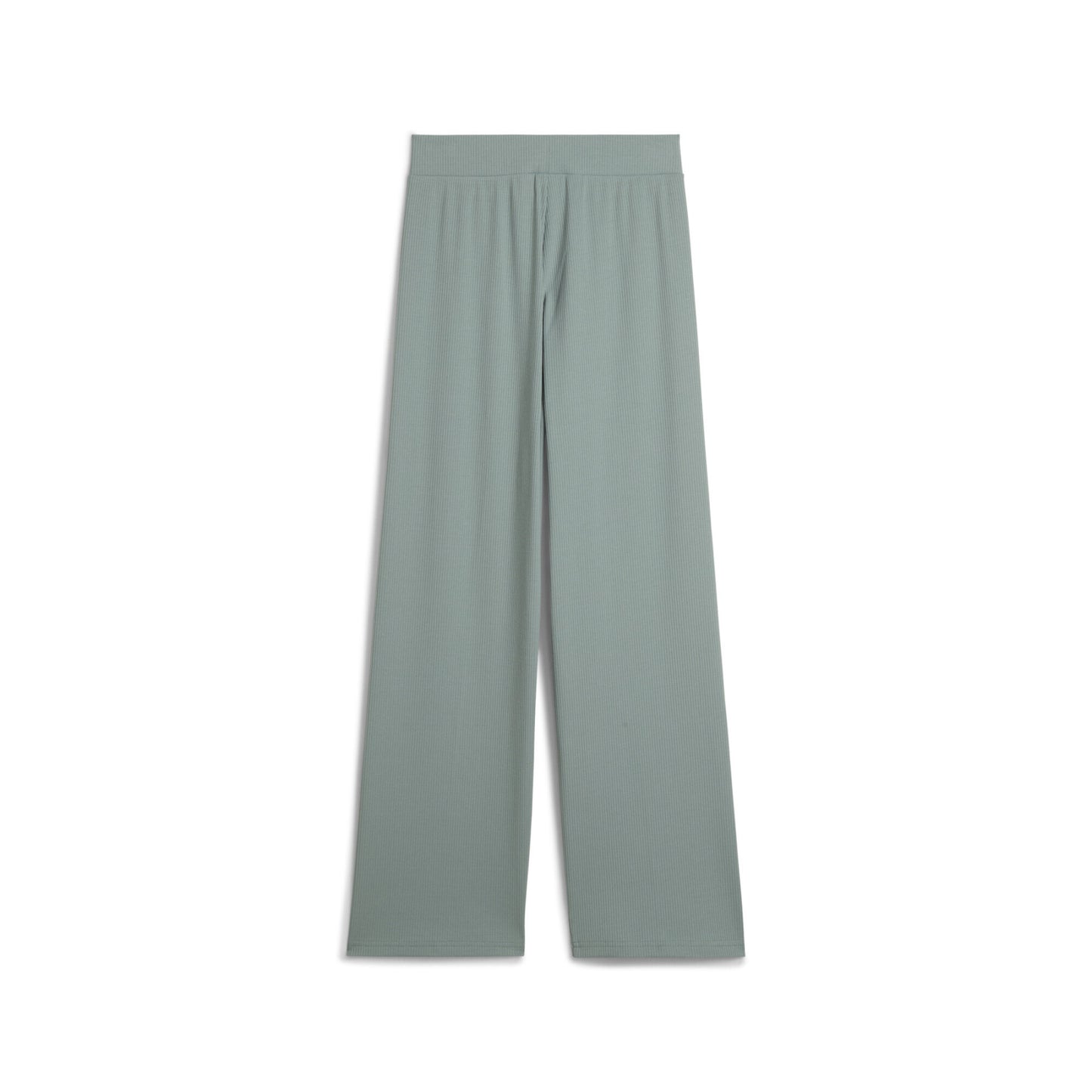 PUMA ESS ELEVATED HIGH-WAIST STRAIGHT LEG RIB PANT GREEN 685025-30