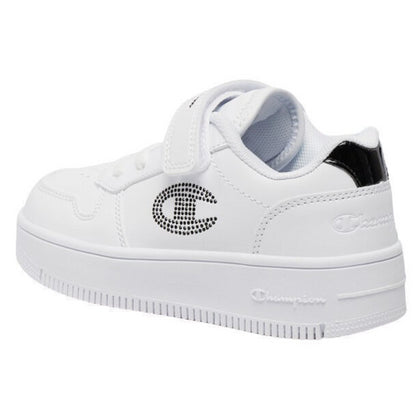 CHAMPION RD18 PLATFORM GLITTER G PS LOW CUT SHOE WHT/NBK S32830-WW003