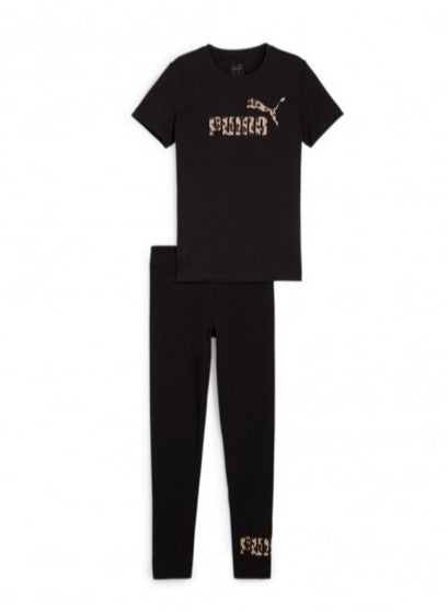 PUMA ANIMAL TEE & LEGGINGS SET G BLACK 680321-01