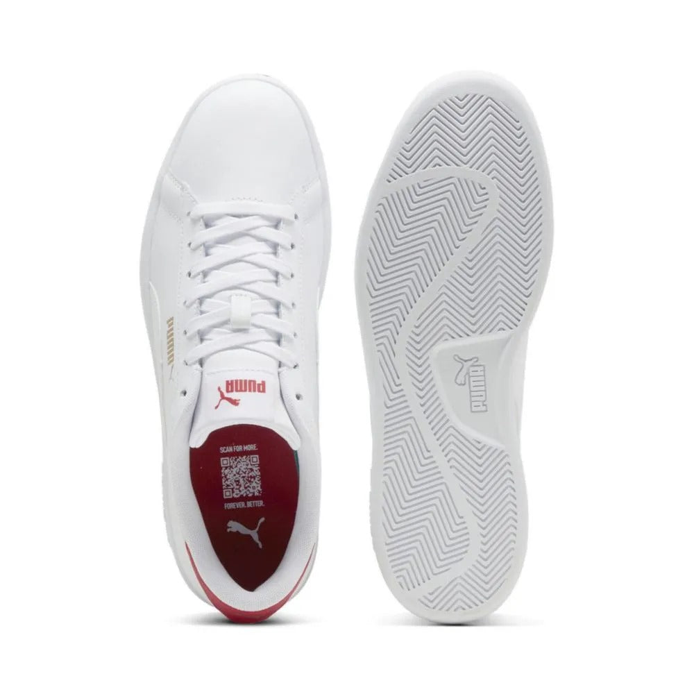 PUMA SMASH 3.0 L WHITE-CLUB RED-GOLD 390987-17