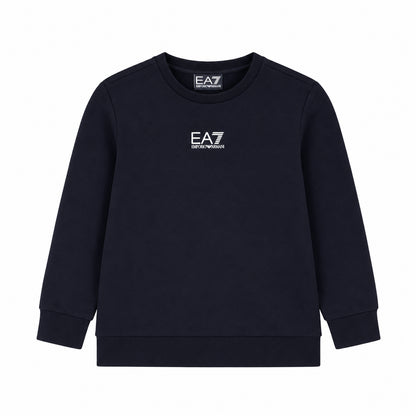 EA7 Felpa nera bambino elegante e confortevole, ideale per uno stile casual 7B000025-UC001