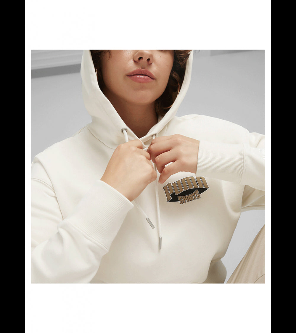 PUMA TEAM FOR THE FANBASE CROPPED HOODIE TR ALPINE SNOW 624346-87