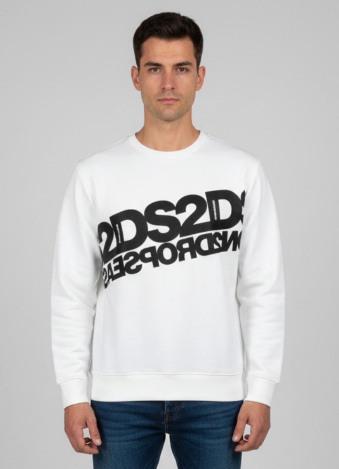 DS2 FELPA GIROCOLLO 100% COTONE NERO FW252111