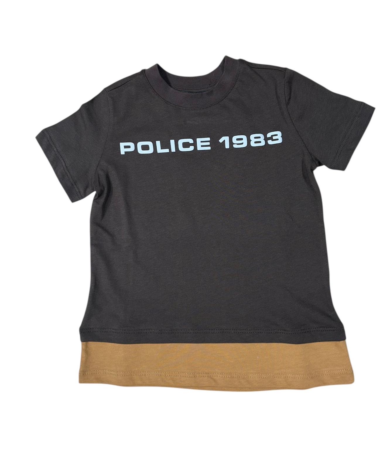 POLICE T-SHIRT BLACK OLIVE BROWN PLB00416-017