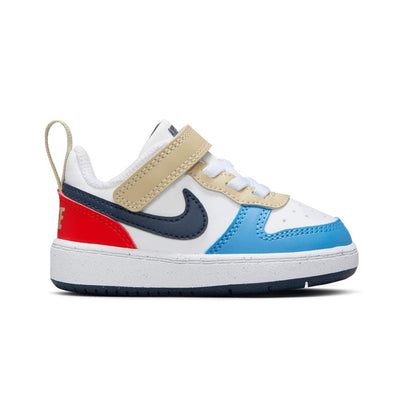 NIKE COURT BOROUGH LOW RECRAFT WHITE/THUNDER BLUE-LT CRIMSON DV5458-124