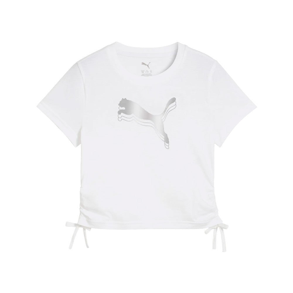 PUMA ESS METALLIC KNOTTED TEE G WHITE 686419-02
