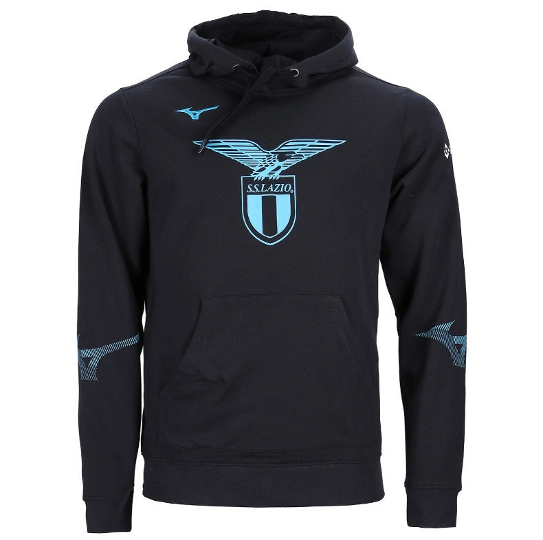 Mizuno Over The Head Hoodie (Opt 1) Lazio M felpa cappuccio uomo nero stagione 22/23 32EC2Q7109