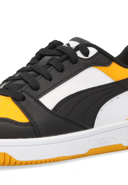 PUMA REBOUND V6 LO JR PUMA WHITE-PUMA BLACK-TANGERINE 393833-18