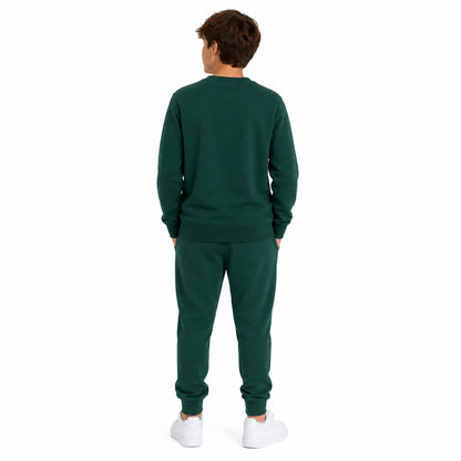 New Balance FT Stacked Logo Crew & Jog Set LAKB0321-NOG | Unisex Bambino | Nordic Green