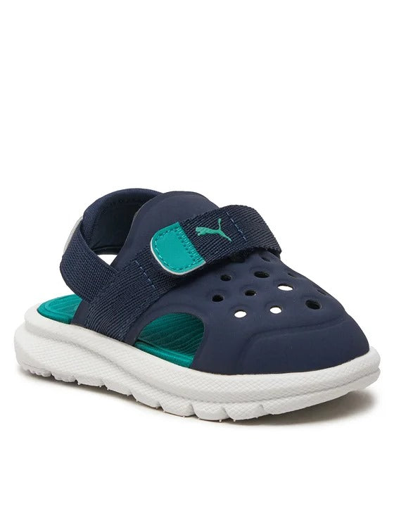 PUMA EVOLVE SANDAL AC INF NAVY-SPARKLING GREEN-WHITE 389148-08