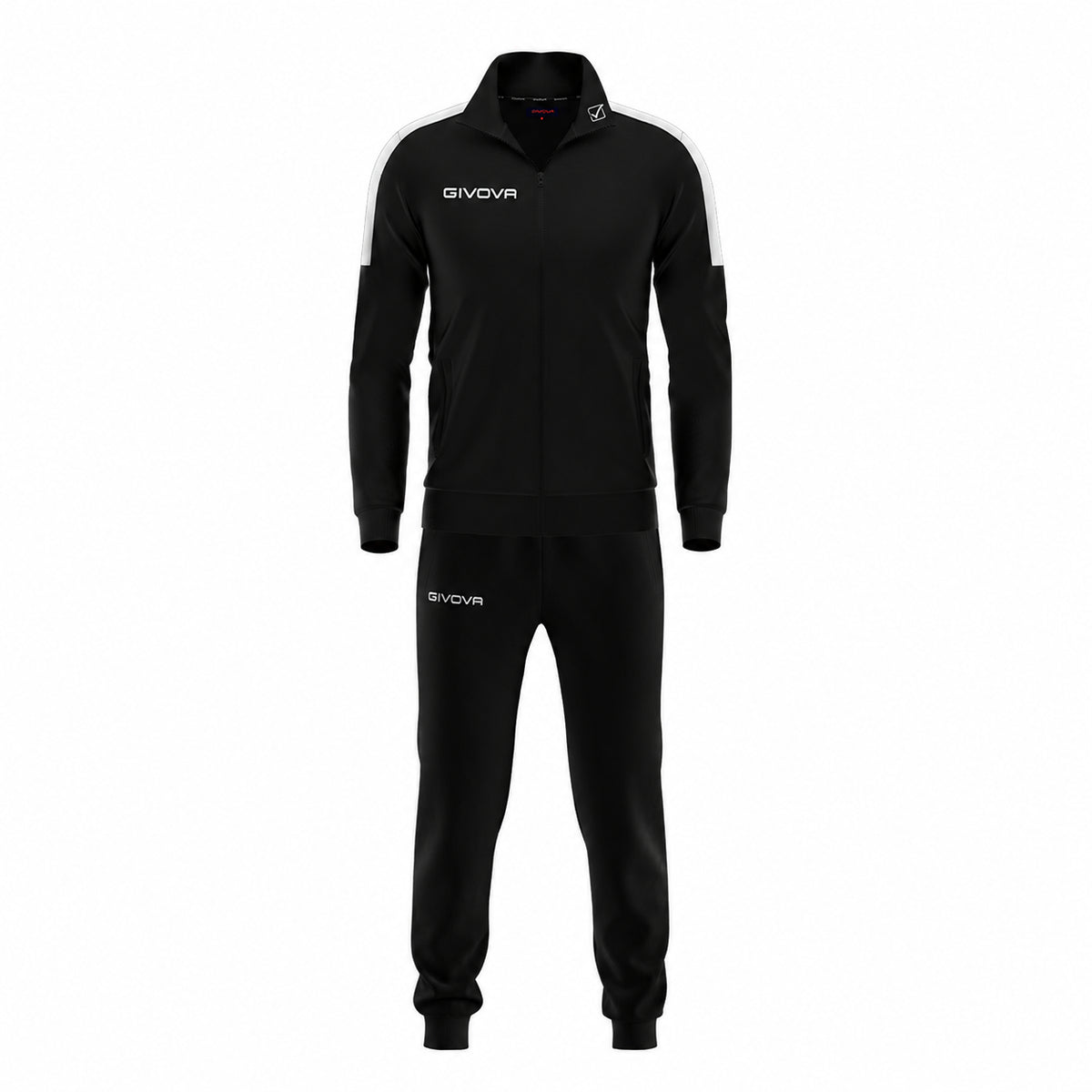 GIVOVA Tuta Sportiva Revolution TR033 in Triacetato Full Zip 2000001063699 – Nero/Navy, Completo Uomo per Allenamento Calcio, Sport e Tempo Libero, Abbigliamento Sportivo
