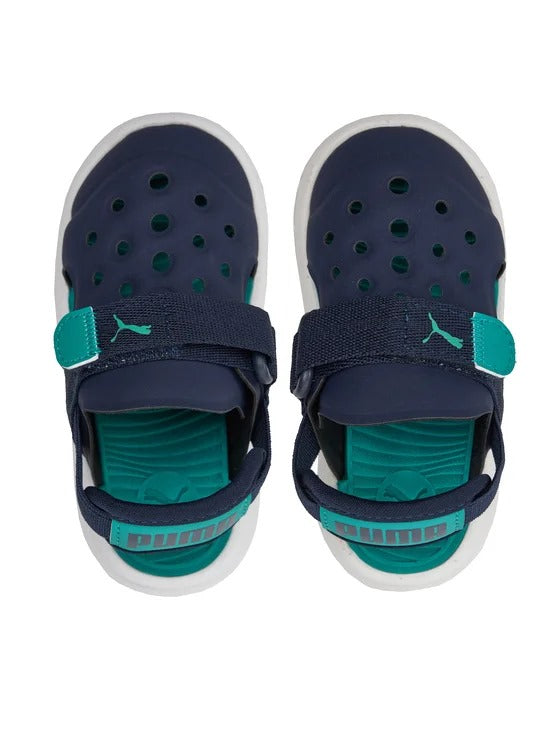 PUMA EVOLVE SANDAL AC INF NAVY-SPARKLING GREEN-WHITE 389148-08