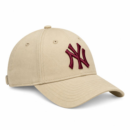 New Era 9FORTY NY Yankees League Essential Cappellino da Baseball Unisex con Visiera in Cotone Beige Taglia Unica 60915726