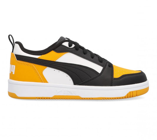 PUMA REBOUND V6 LO JR PUMA WHITE-PUMA BLACK-TANGERINE 393833-18
