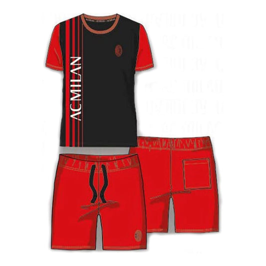 AC MILAN PIGIAMA MC MILAN SCRITTA ADULTO PGCM-J10-2035