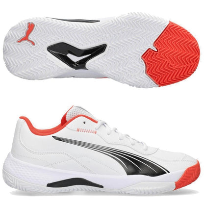 PUMA NOVA SMASH WHITE-BLACK-ACTIVE RED 107600-02