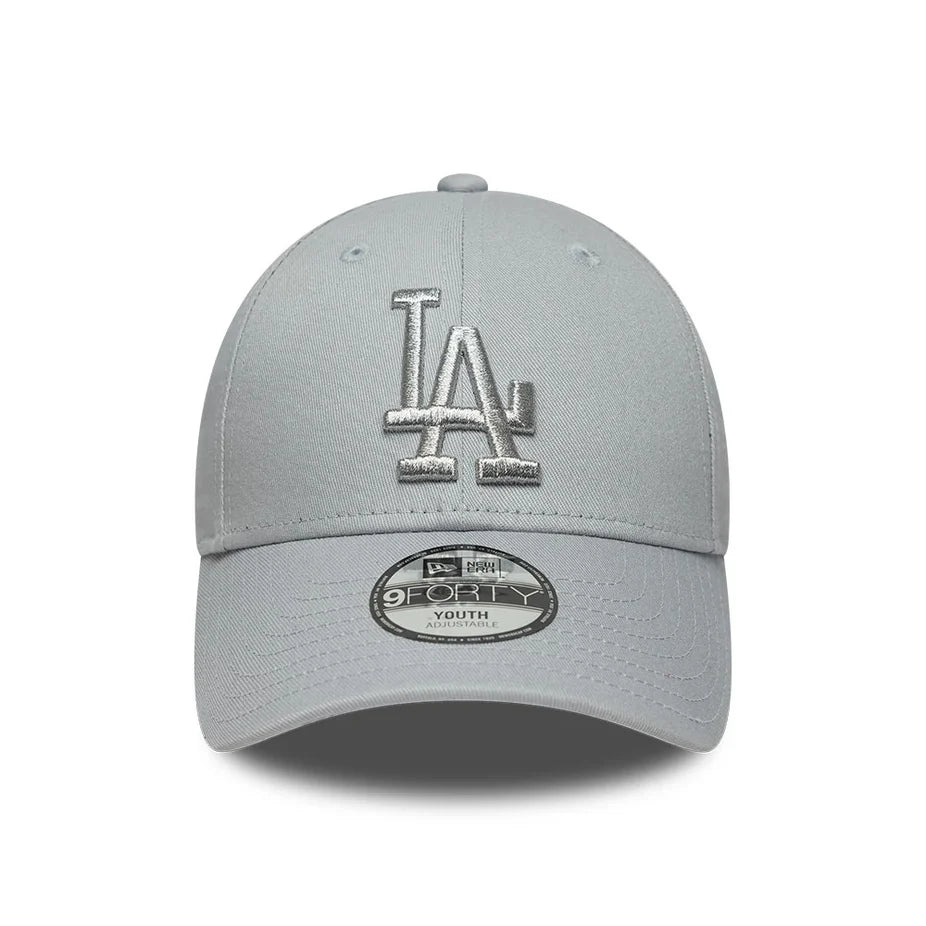 New Era 9FORTY LA Cappellino da Baseball Bambino Ragazzo Unisex con Visiera in Cotone Grigio Youth 60915879