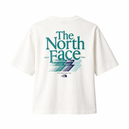 THE NORTH FACE NTF W RETRO TRAIL BOXY SS TEE-GRAPHIC WHITE DUNE NF0A8JAHQLI1