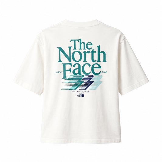 THE NORTH FACE NTF W RETRO TRAIL BOXY SS TEE-GRAPHIC WHITE DUNE NF0A8JAHQLI1