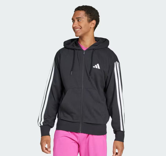 ADIDAS M 3S FT FZ HD BLACK/WHITE JD1877