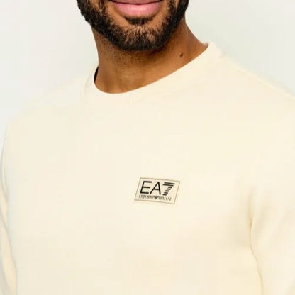 EA7 Felpa Uomo Girocollo in Cotone Panna - 7M002231-U1079 – foto 5