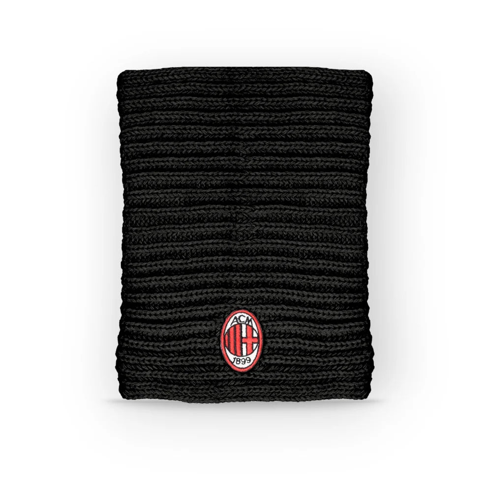 AC Milan Scaldacollo MILSCA1 – Nero, accessorio unisex in acrilico per autunno e inverno, un'idea regalo per tifosi milanisti e appassionati di calcio