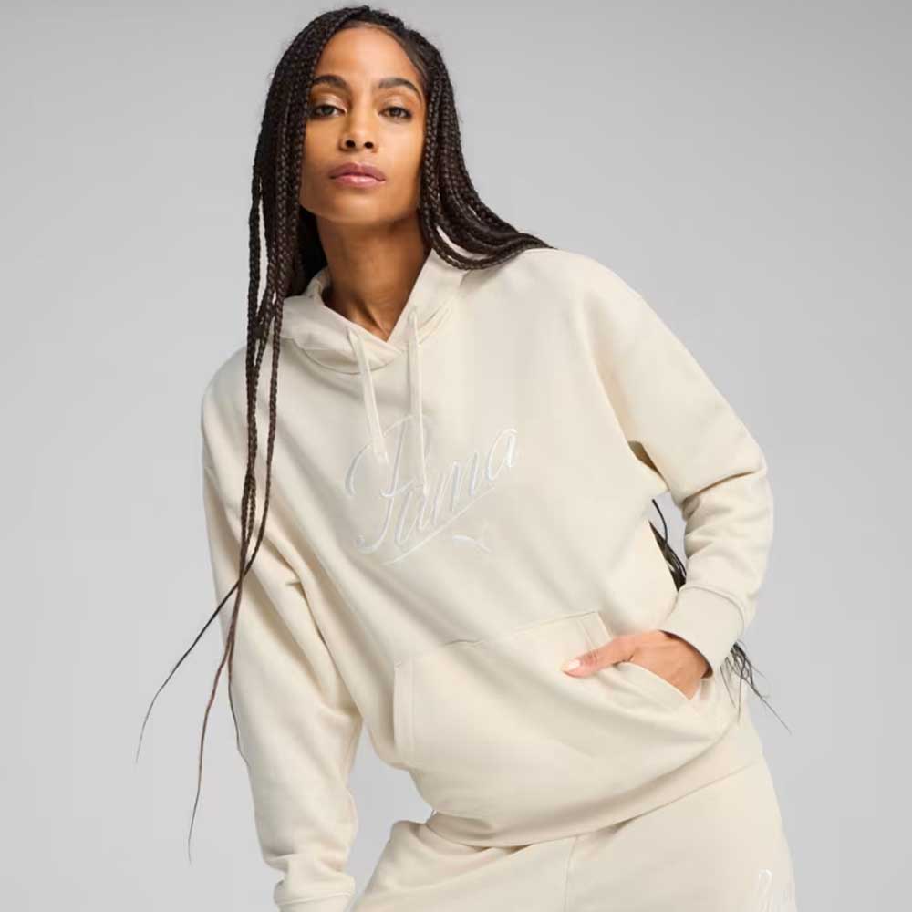 PUMA ESS SCRIPT COMFORT HOODIE TR WHITE 684983-87