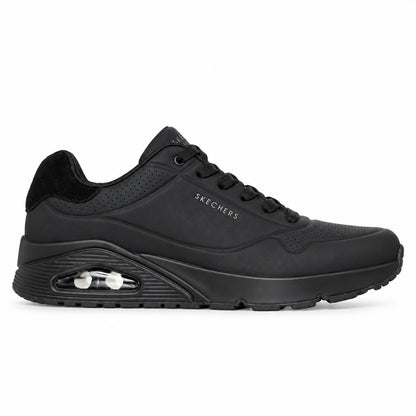 Skechers Uno - Suited On Air – Sneakers uomo nero in ecopelle – 183004-B