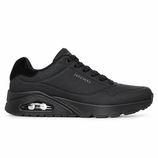 Skechers Uno - Suited On Air – Sneakers uomo nero in ecopelle – 183004-B