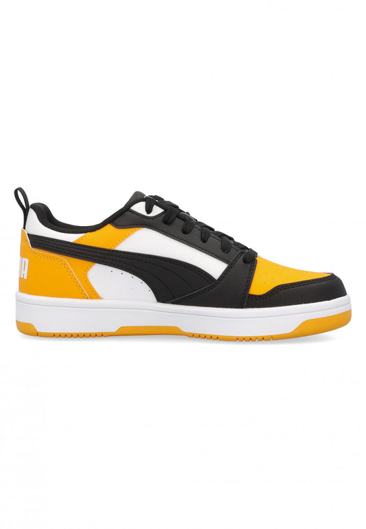 PUMA REBOUND V6 LO JR PUMA WHITE-PUMA BLACK-TANGERINE 393833-18