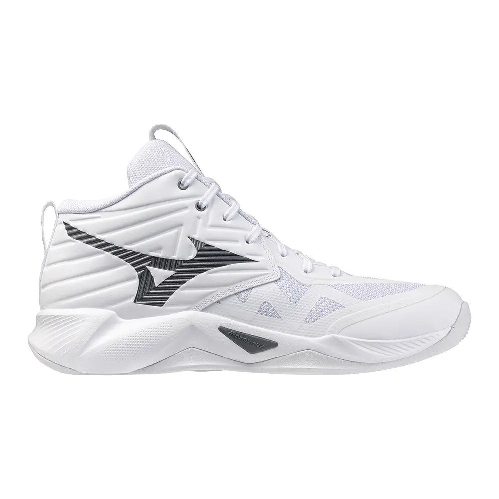 Mizuno Wave Momentum Pro Mid – Scarpe da pallavolo mid unisex bianco in ecopelle e mesh – V1GA254583