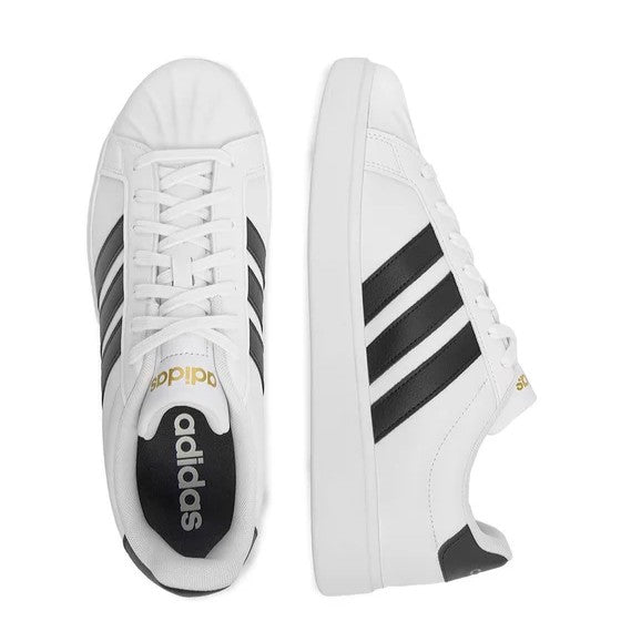 Adidas Streettalk JP8275 – Bianco/Nero, sneakers basse uomo in ecopelle, scarpe casual per tempo libero da abbinare a jeans, pantaloni e look sportivi