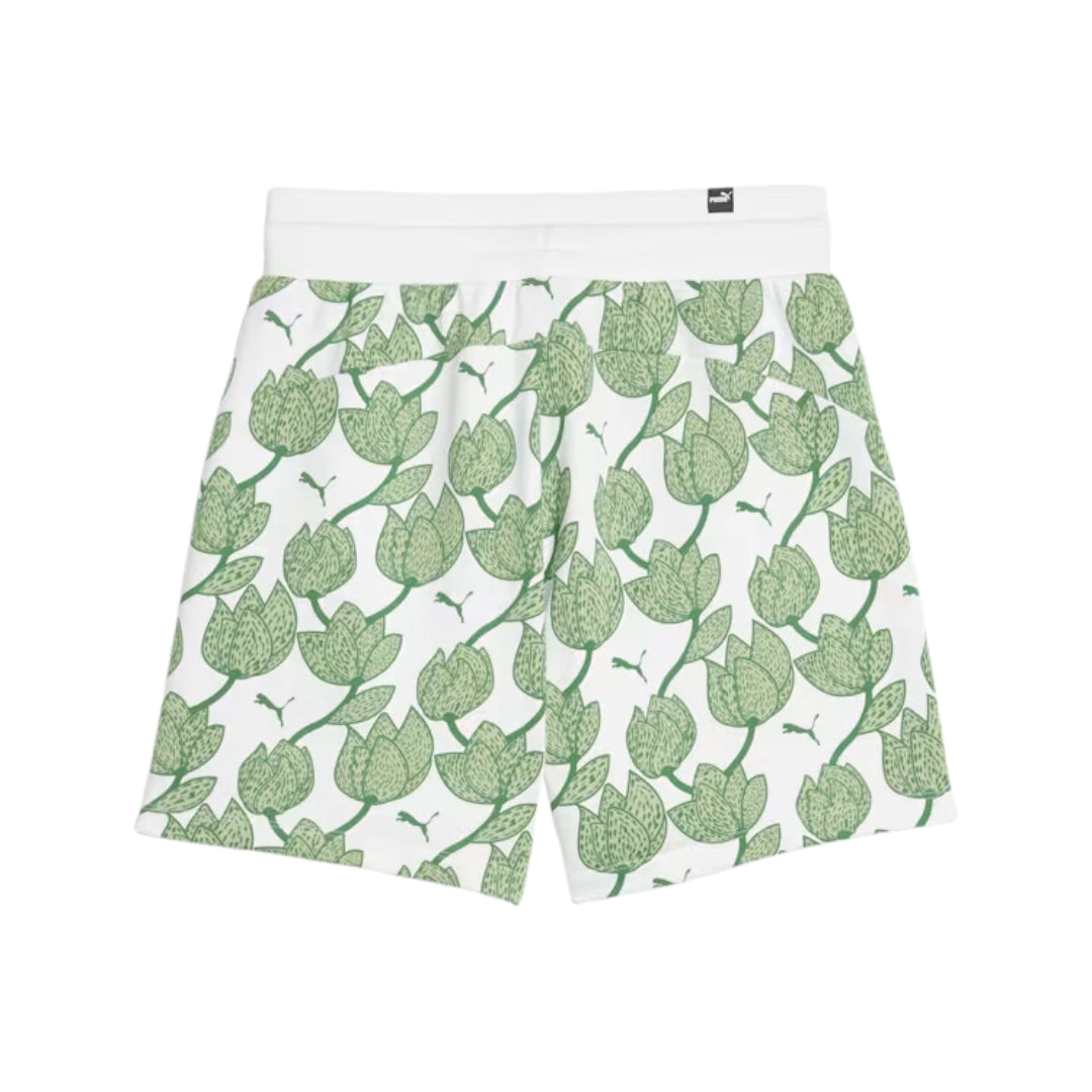 PUMA ESS+ BLOSSOM 5" AOP SHORTS TR ARCHIVE GREEN 679352-86