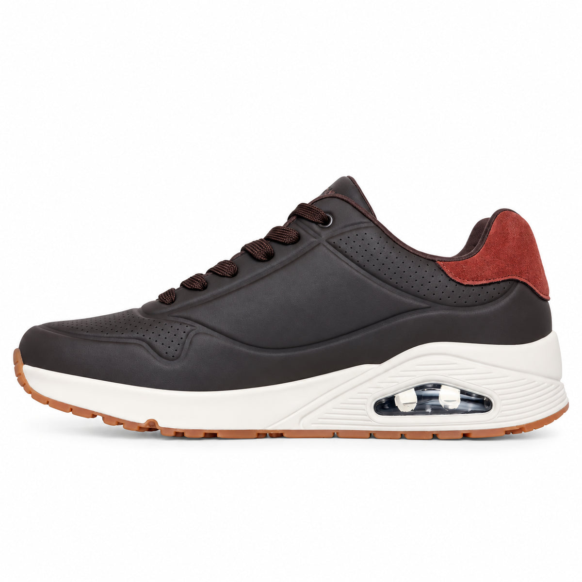 Skechers Uno - Suited On Air – Sneakers uomo marrone (Chocolate) in ecopelle – 183004-CHOC
