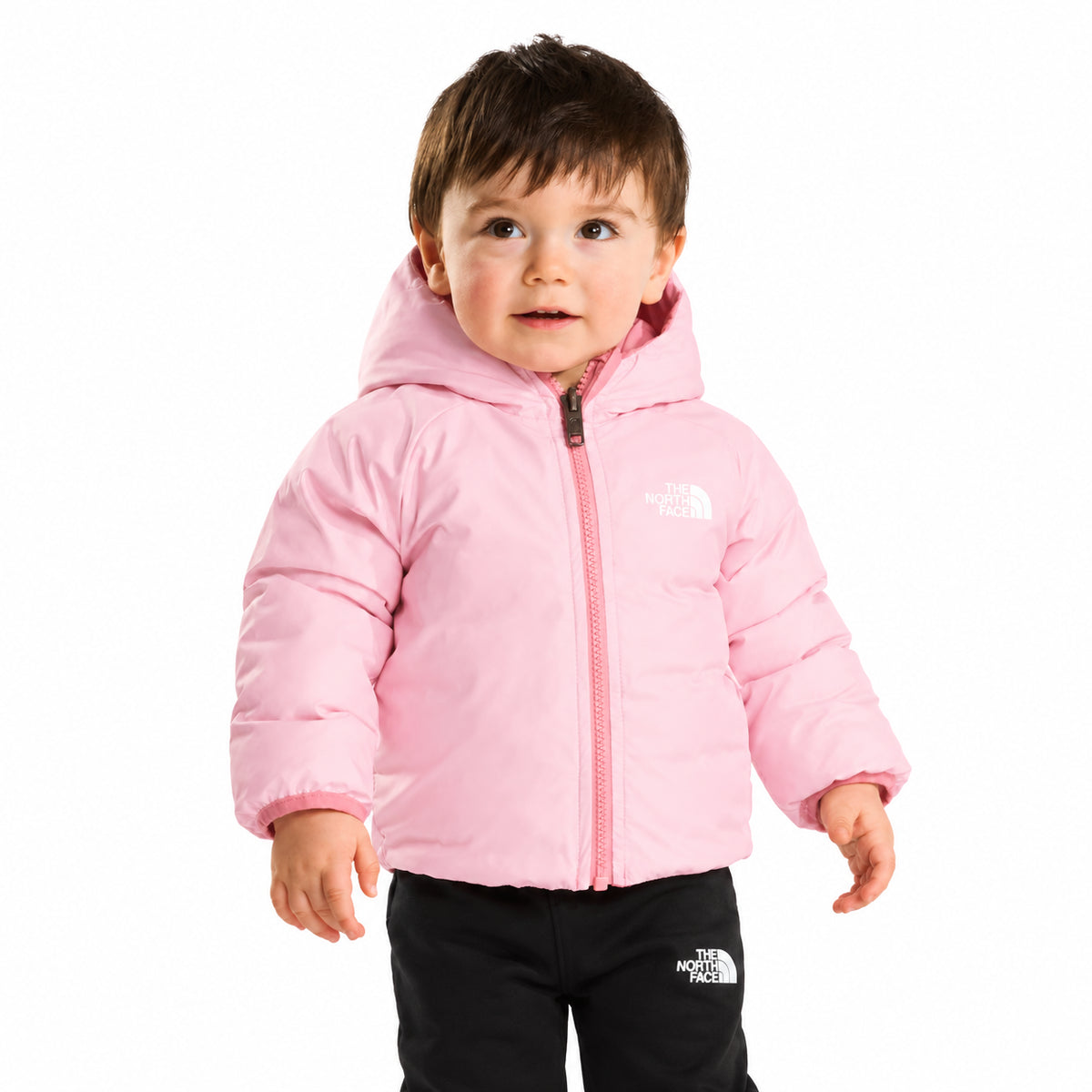 The North Face Baby Reversible Perrito Giacca Imbottita Reversibile con Cappuccio Neonata Bimba Rosa Primrose Inverno Taglie 6-24 Mesi NF0A88W3NO91