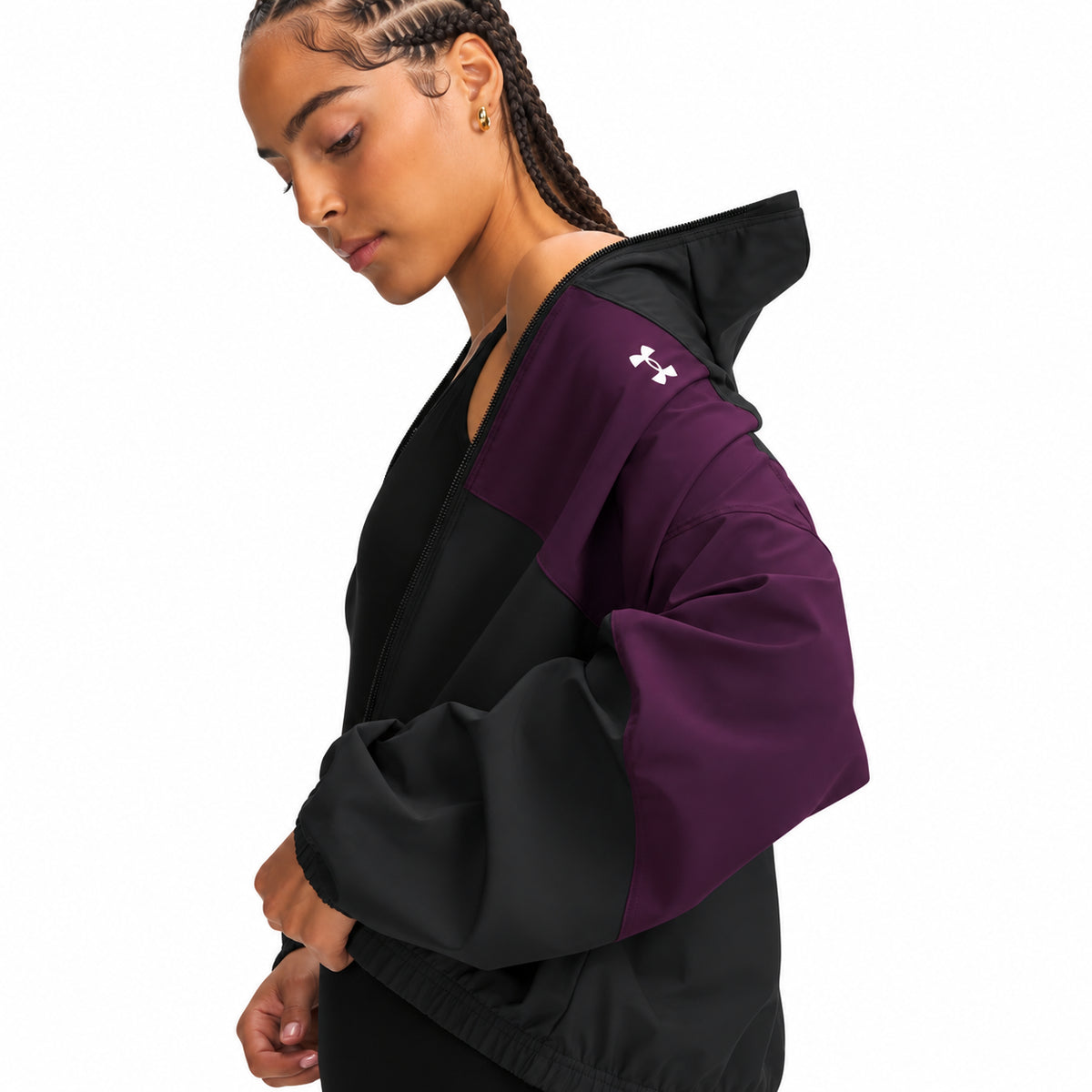 Under Armour Giacca Rival Woven 1389631-002 – Nero/Viola