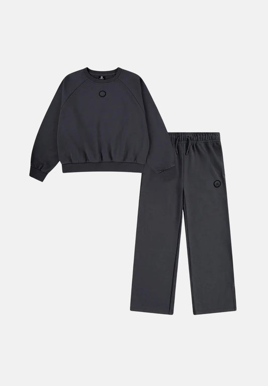 CONVERSE CNVG RAGLAN CREW & PANT SET DARK MATTER 4CH415-GDA