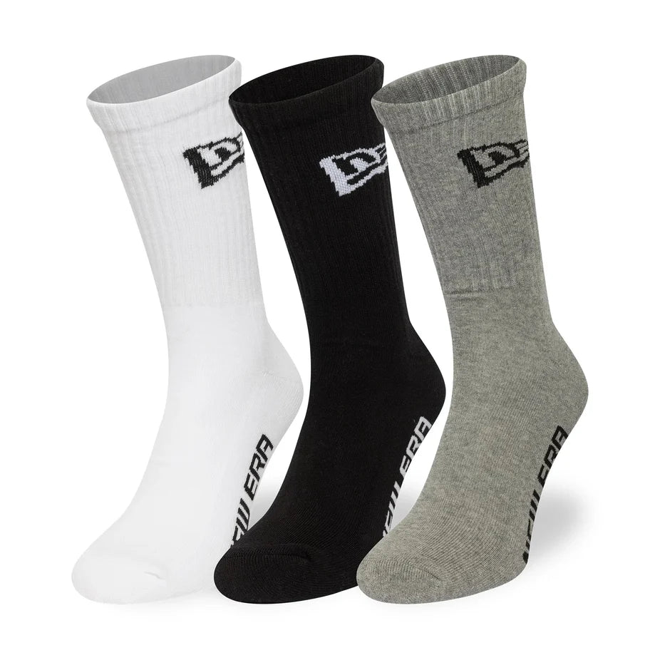 New Era Flag Calzini Unisex Confezione 3 Paia in Cotone Bianco Nero Grigio Multi 35-46 60684233