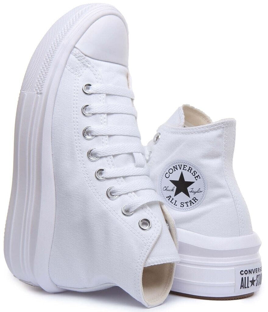 CONVERSE CTAS MOVE HI WHITE/NATURAL IVORY/BLACK scarpe platform donna 568498C