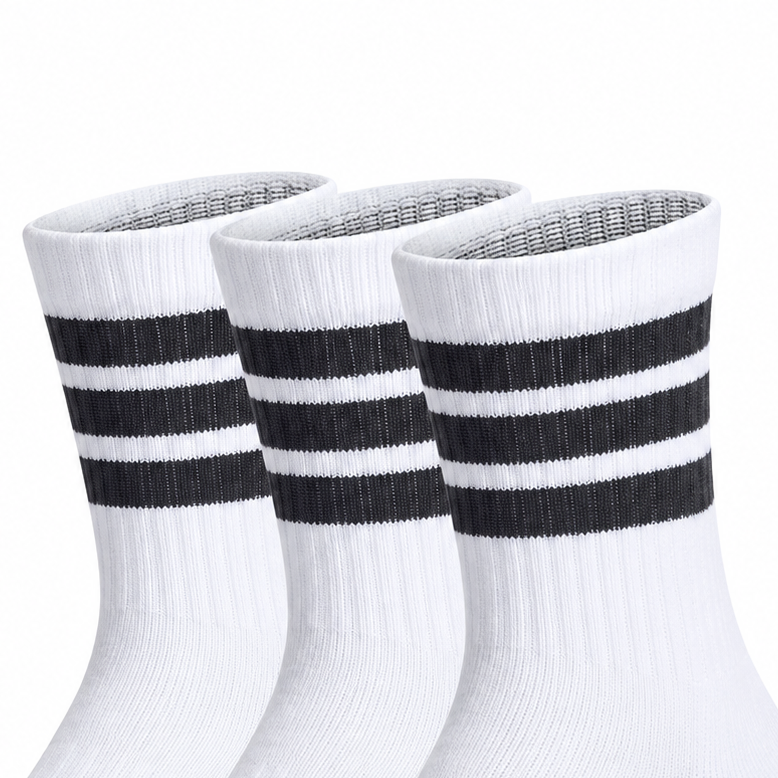 ADIDAS 3-Stripes Cushioned (Confezione da 3 Paia) - White/Black JZ0531