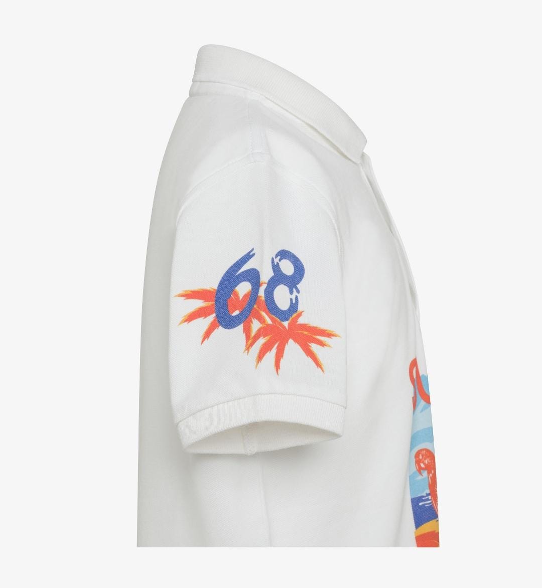 Sun68 BOY'S POLO ALL OVER PRINT S/S	BIANCO/ARANCIO A34342-0103