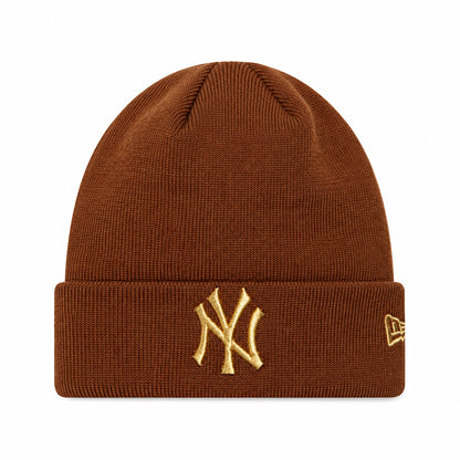 New Era Metallic Logo Beanie Berretto Invernale Unisex in Acrilico Marrone con Logo Metallizzato Taglia Unica 60915931
