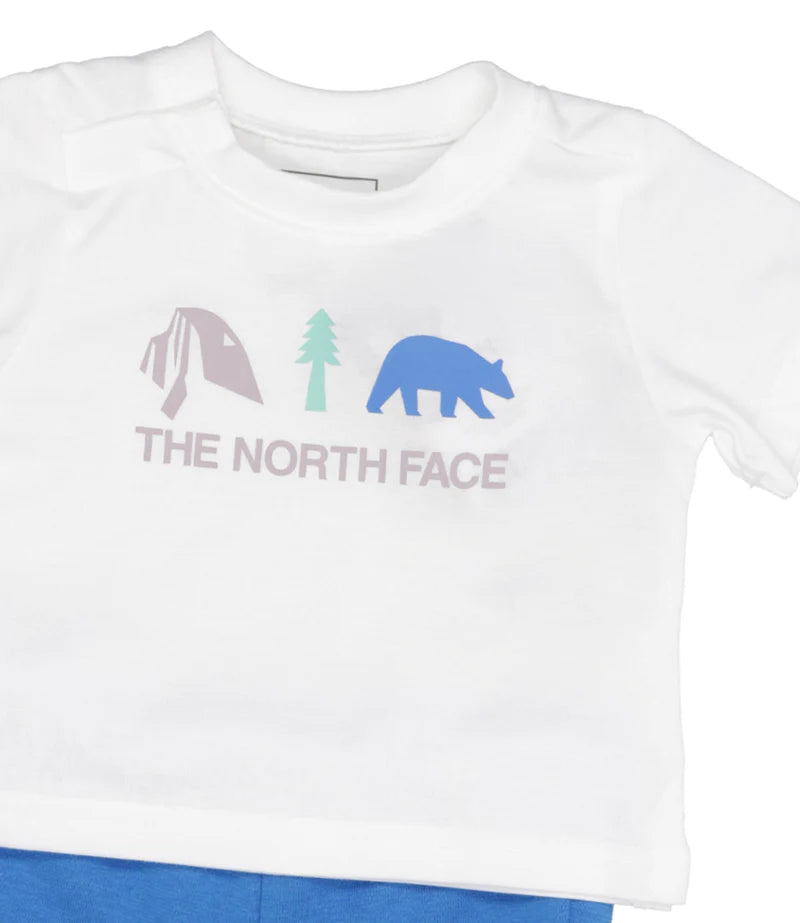 THE NORTH FACE BABY COTTON SUMMER SET- GRAPHIC TNF WHITE/HERO BLUE NF0A8BA3TL41