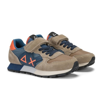 Sun68 Jaki Bicolor Z46322K-77 – Marrone/Blu | Scarpe sportive bambino dal design bicolore, sneakers casual per completare outfit dinamici ogni giorno