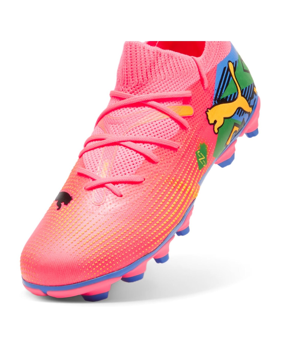 PUMA FUTURE 7 MATCH NJR FG/AG JR SUNSET GLOW-BLACK-SUN STREAM-GREEN-BLUEM 107841-01
