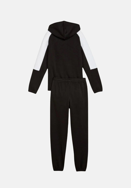 PUMA ESS BLOCK HOODED FULL-ZIP SWEAT SUIT FL B BLACK 689724-01