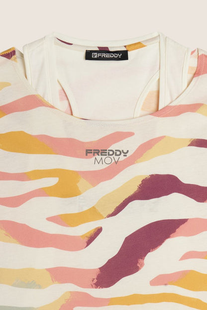 FREDDY T-SHIRT MANICA CORTA CREAM+ZEBRAANIMALIERMULTICOLOR S25WMVT1C-WAN117