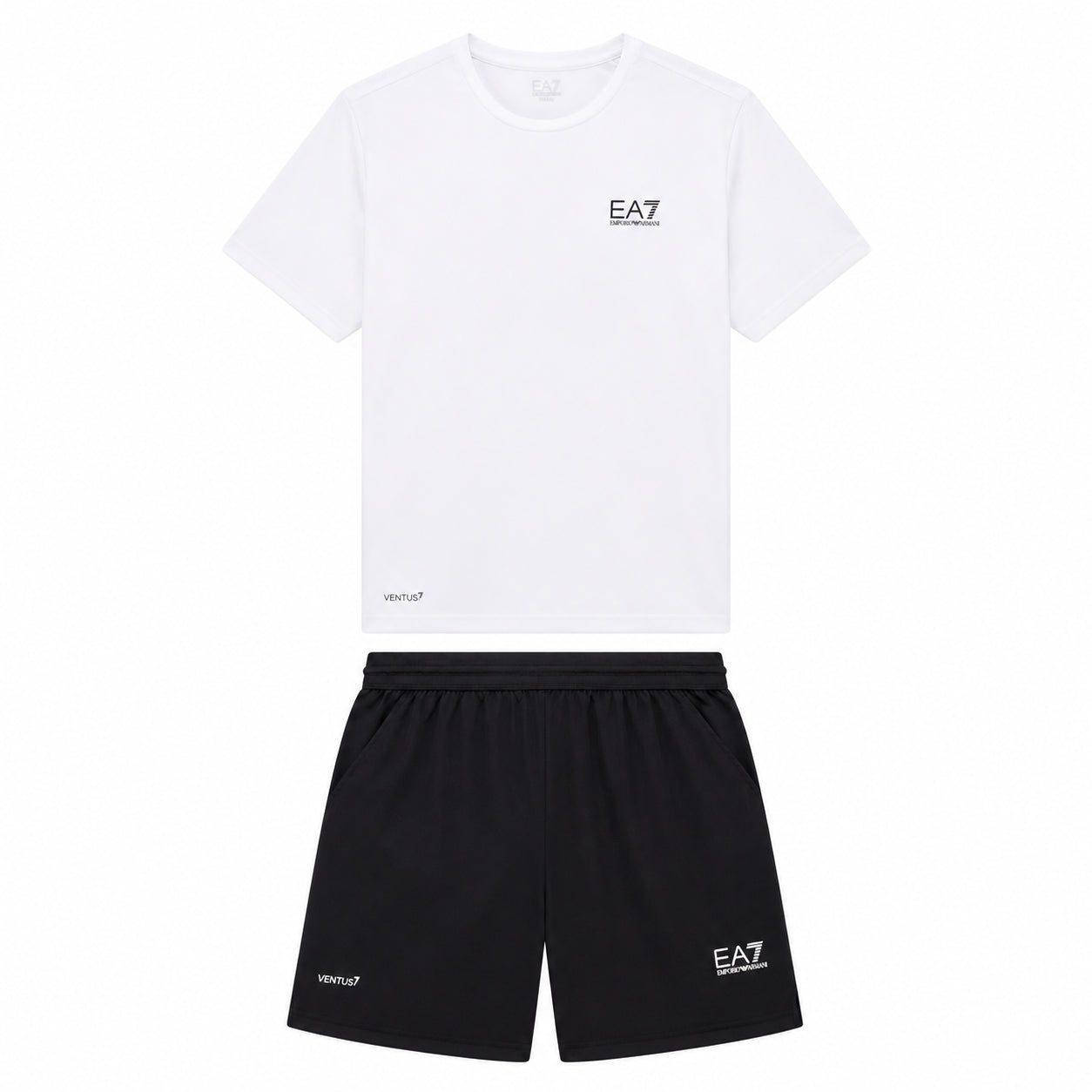 EA7 Emporio Armani Completo Maglia e Pantaloncino 8NPV03-21BA | Uomo | Bianco/Nero