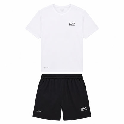 EA7 Emporio Armani Completo Maglia e Pantaloncino 8NPV03-21BA | Uomo | Bianco/Nero