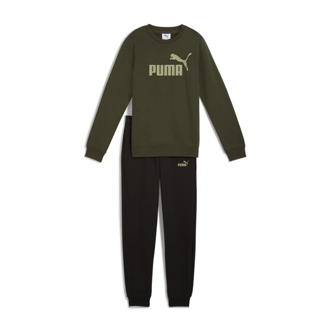 PUMA ESS NO.1 LOGO CREW SWEAT SUIT  FL B GREEN 689721-70